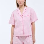 Pyjashort manches courtes rayé en coton BIO