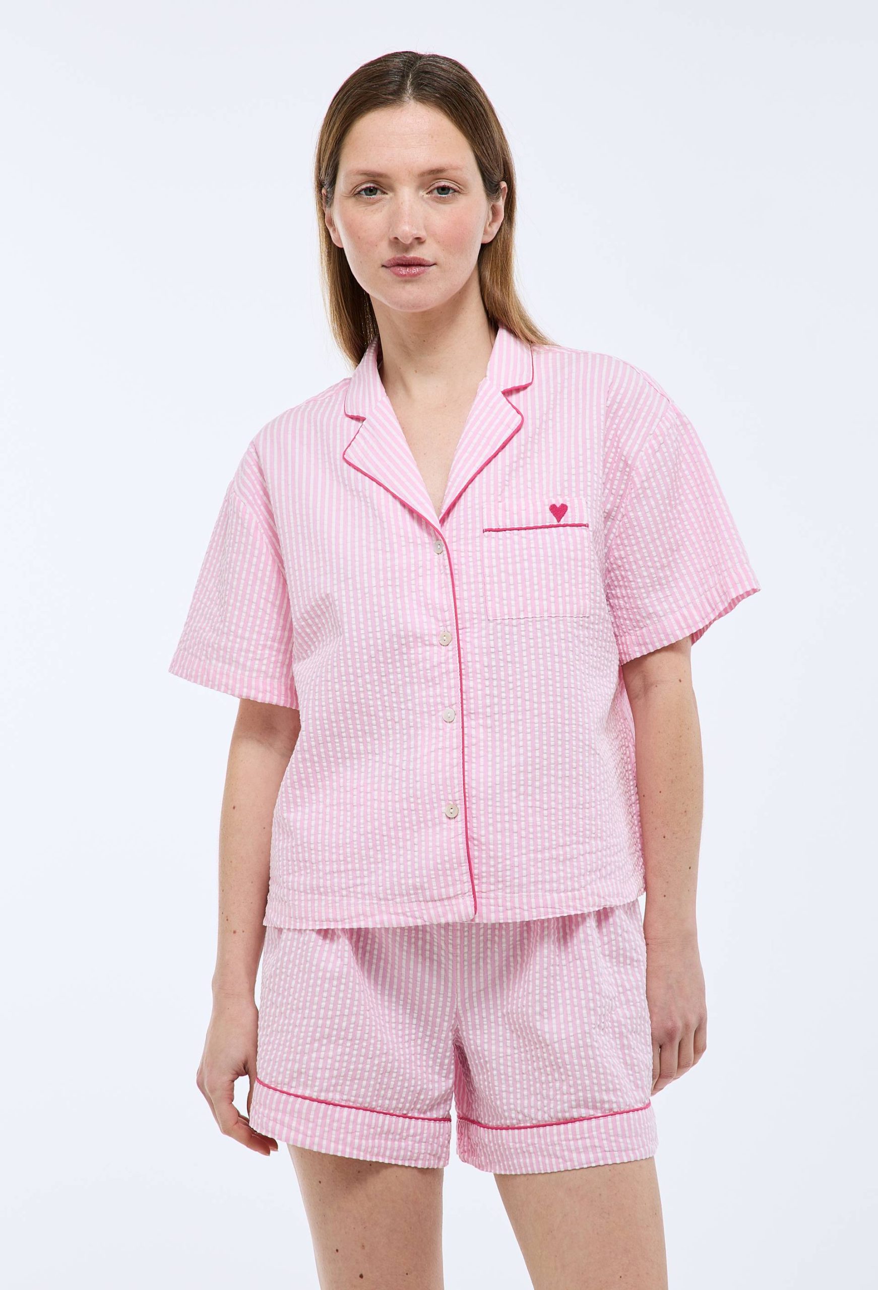 pyjama-monoprix-614rgx-1.jpg Pyjashort manches courtes rayé en coton BIO – Image 1