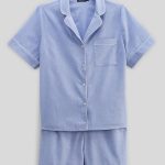 Pyjashort manches courtes uni en coton BIO GOTS BLEU CLAIR pour femme MONOPRIX