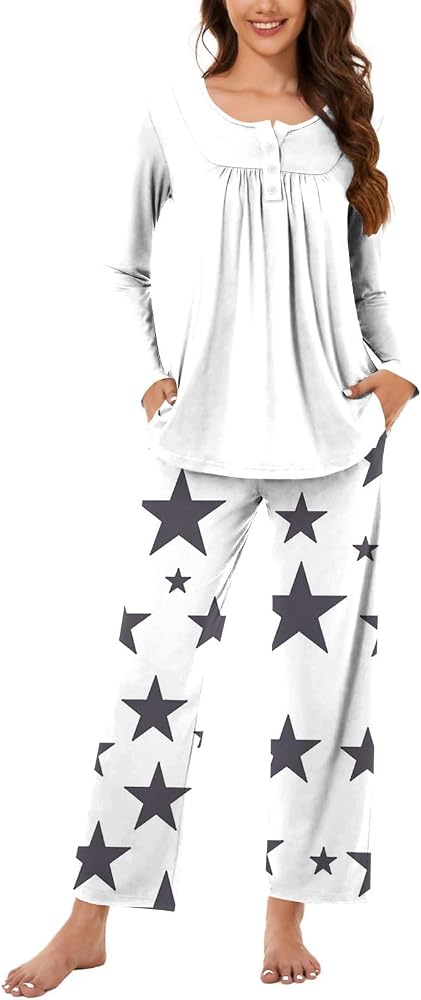 pyjama-pas-cher-femme-218sxc-1.jpg Ensemble de Pyjama Femme Coton Survêtement Femme 2 Pièces Vêtement de Nuit Grande Taille Pas Cher Décontracté Été Chic Col Rond Imprimé Fleur T Shirt Manches Longues+Pantalon Leger Respirant : Amazon.fr: Mode – Image 1