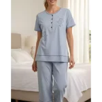 Pyjama Femme Coton Manches Courtes Pantalon 3/4 | Jack Lingerie