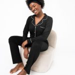 Pyjamas noir femme pas chers