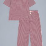 Petit Bateau Pyjama Femme en Coton Manches Courtes Jambes Larges à Rayures : Amazon.fr: Mode