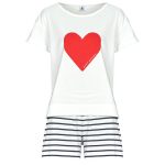 Petit Bateau PYJACOURT Blanc / Multicolore Chaussure pas cher avec Shoes.fr ! Vêtements Ensembles de pyjama Femme 42,00 €