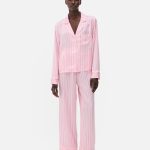 Pyjama rayé en satin Rose Femme | Primark
