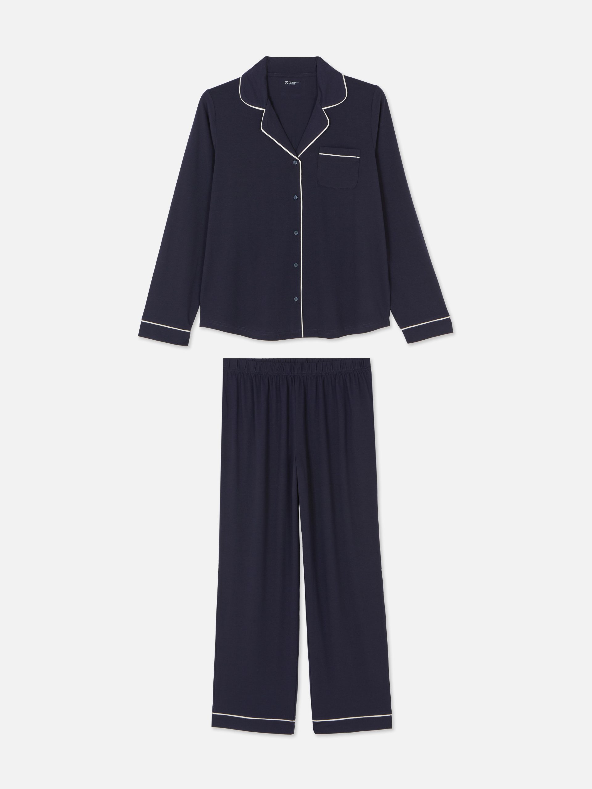 pyjama-primark-354ita-1.jpg Pyjama boyfriend en jersey à manches longues Bleu marine Femme | Primark – Image 1