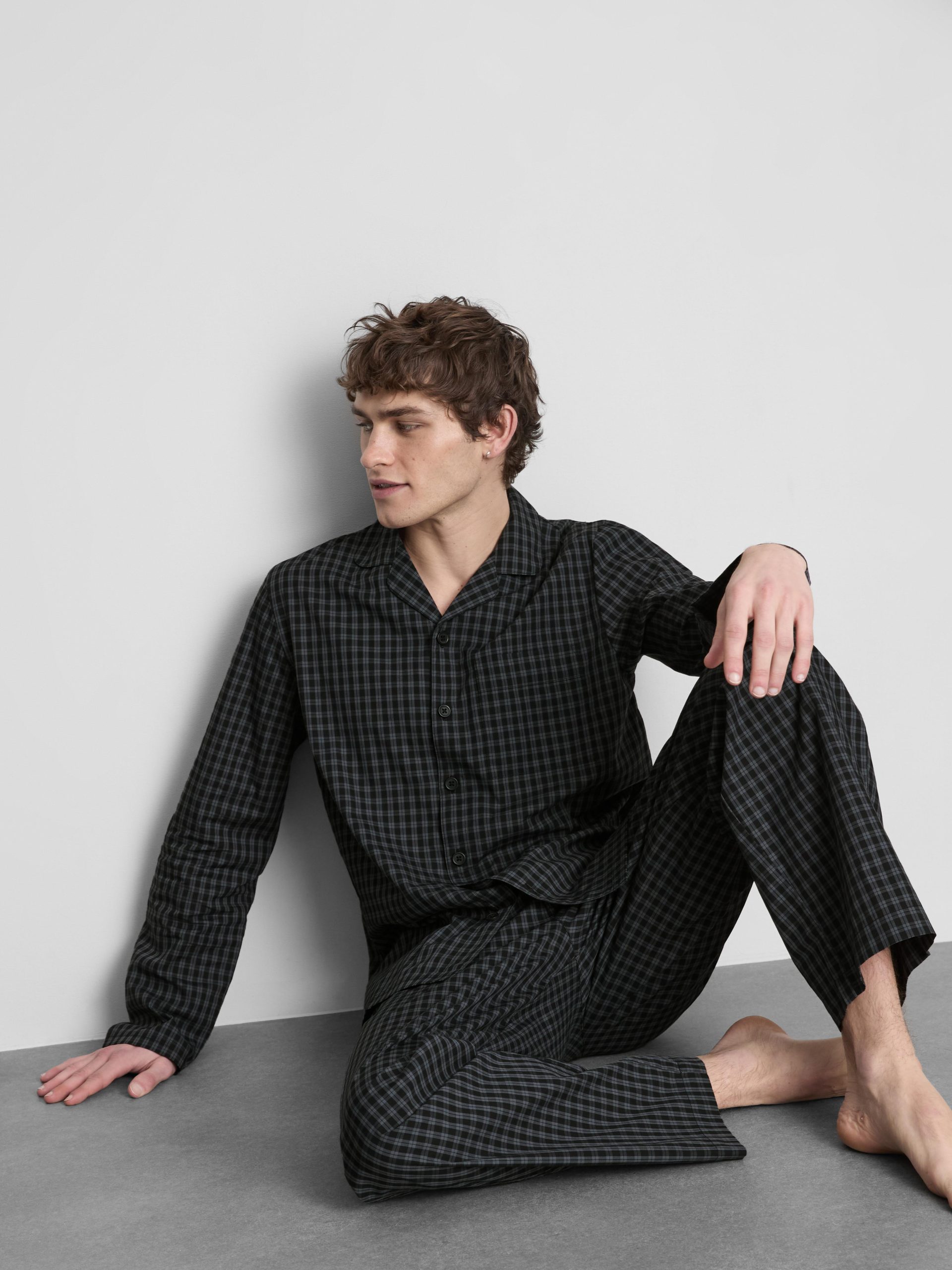 pyjama-primark-376xhi-1.jpg Pyjama long en popeline à carreaux Noir Homme | Primark – Image 1