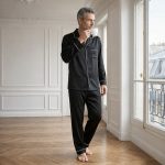 Pyjama long en soie pour homme