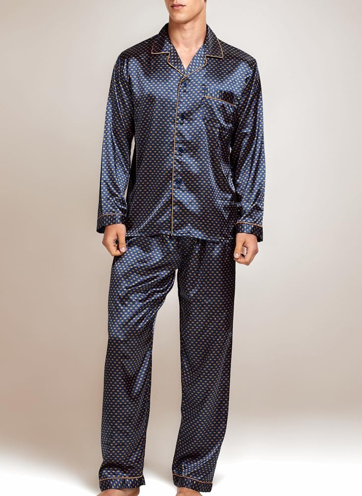 pyjama-satin-homme-699jnb-1.jpg Pyjama en satin pour homme Medium : Amazon.fr: Mode – Image 1