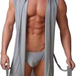 Pyjama sexy avec slip pour homme Épaules ouvertes Grijs À capuche Homme Lingerie | bol
