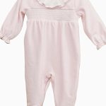 Pyjama bébé fille en velours à collerette plate Rose