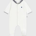 Pyjama Velours Blanc 1 Mois Petit Bateau