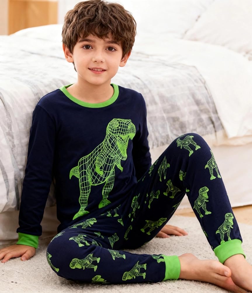pyjamas-garcon-426ymc-1.jpg MIXIDON Pyjama Garçon Dinosaure Requin SUV Manches Longues Hiver Coton Chaud Ensemble de Pyjamas Garçon Vêtement de Nuit 2 10 Ans,Pattern 1,10 11 Ans : Amazon.fr: Mode – Image 1